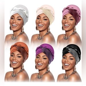 6 Pcs Head Wraps for Women African Turban Head Wraps for Women Twisted B…